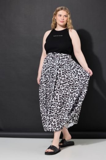 Plus size veliki brojevi Suknja A kroja s leopard uzorkom za punije