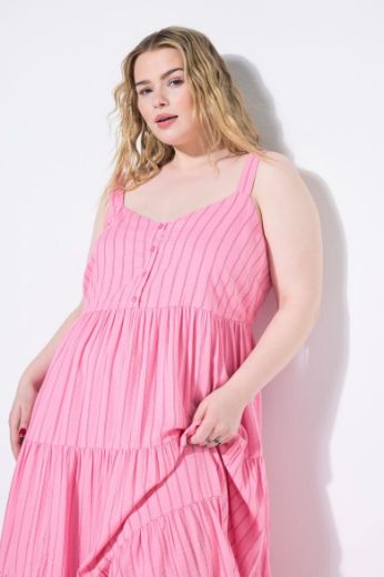 Plus size veliki brojevi Haljina midi na volane V ovratnika za punije