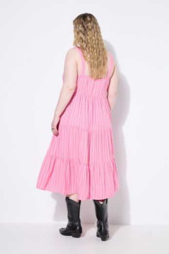 Plus size veliki brojevi Haljina midi na volane V ovratnika za punije