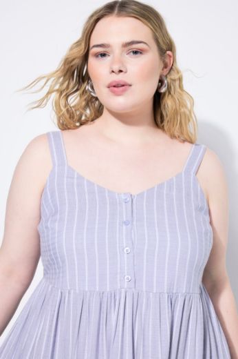 Plus size veliki brojevi Haljina midi na volane V ovratnika za punije