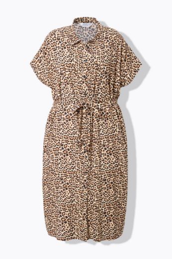 Plus size veliki brojevi Haljina midi s leopard uzorkom za punije