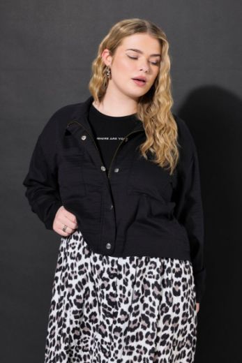Plus size veliki brojevi Jakna pamučna kraćeg kroja za punije