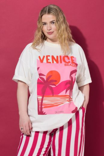 Plus size veliki brojevi Majica kratkih rukava okruglog ovratnika šireg kroja za punije