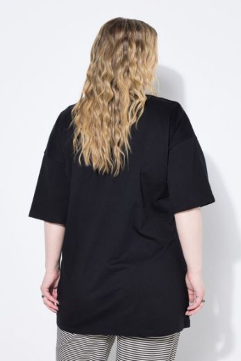 Plus size veliki brojevi Majica kratkih rukava okruglog ovratnika šireg kroja za punije