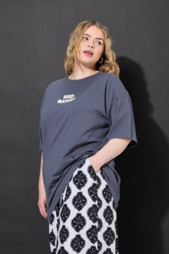 Plus size veliki brojevi Majica kratkih rukava okruglog ovratnika za punije