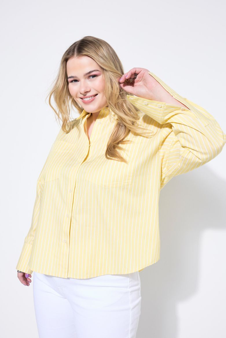 Plus size veliki brojevi Košulja dugih rukava na pruge za punije