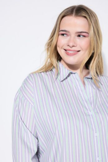 Plus size veliki brojevi Košulja dugih rukava na pruge za punije