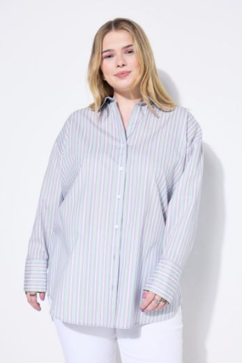 Plus size veliki brojevi Košulja dugih rukava na pruge za punije