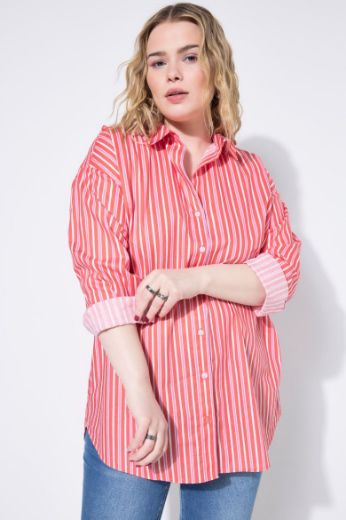 Plus size veliki brojevi Košulja dugih rukava na pruge za punije