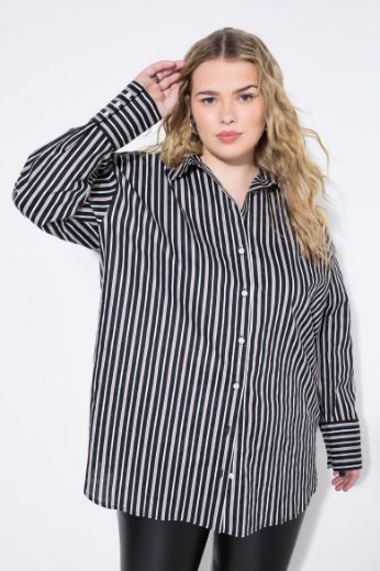 Plus size veliki brojevi Košulja dugih rukava na pruge za punije