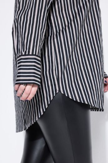Plus size veliki brojevi Košulja dugih rukava na pruge za punije