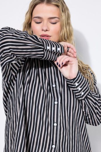 Plus size veliki brojevi Košulja dugih rukava na pruge za punije