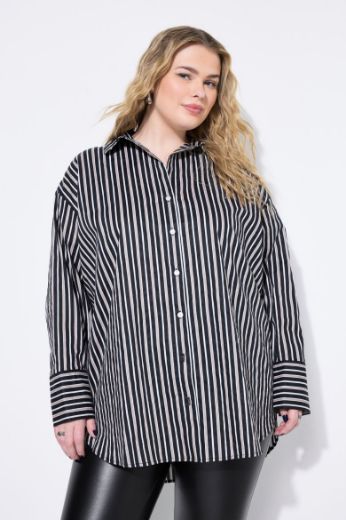 Plus size veliki brojevi Košulja dugih rukava na pruge za punije