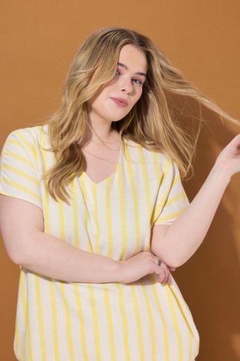 Plus size veliki brojevi Bluza kratkih rukava V ovratnika za punije