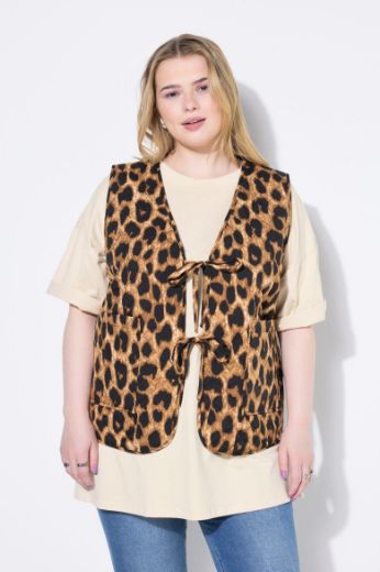 Plus size veliki brojevi Prsluk s leopard uzorkom za punije