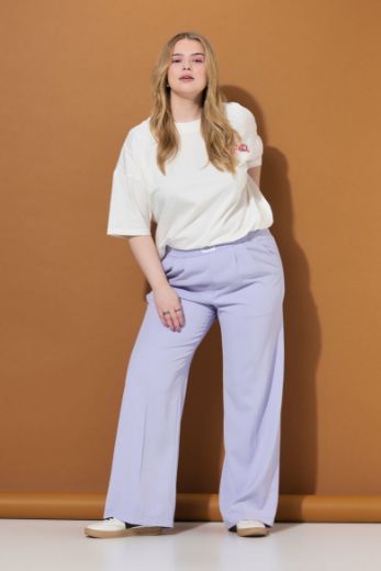 Plus size veliki brojevi Hlače elastičnog struka ravnih nogavica za punije