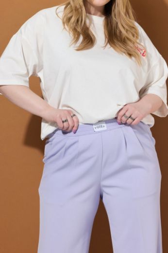 Plus size veliki brojevi Hlače elastičnog struka ravnih nogavica za punije