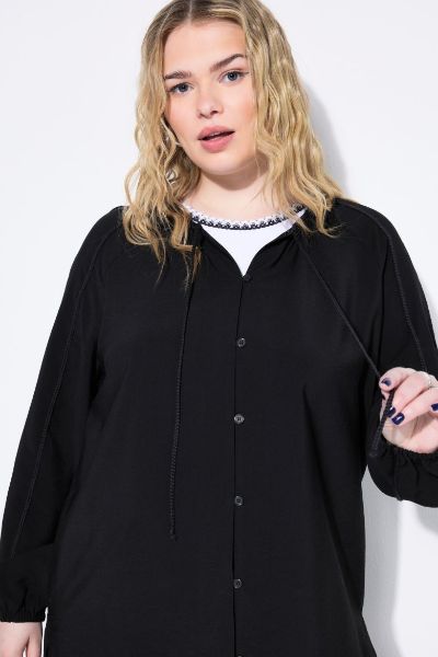 Veliki brojevi Bluza A kroja s pletenim detaljima moda za punije