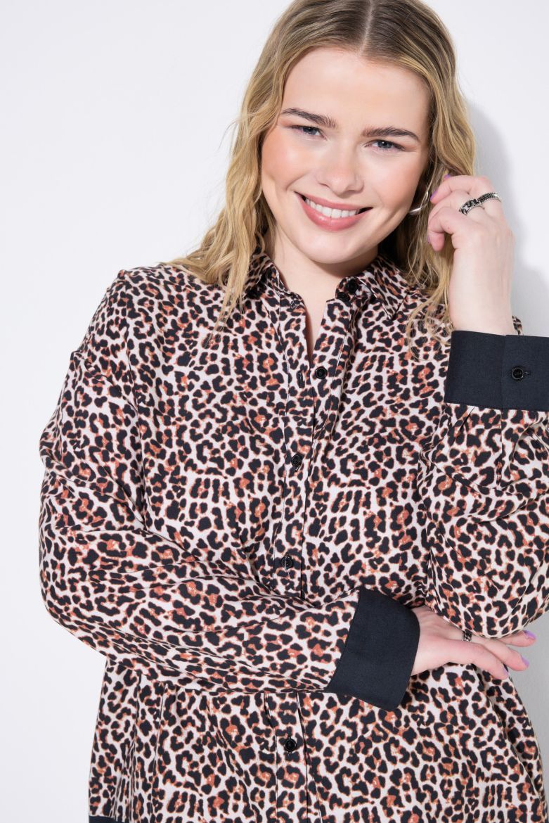 Plus size veliki brojevi Bluza šireg kroja s leopard uzorkom za punije