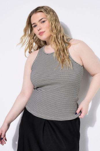 Plus size veliki brojevi Majica bez rukava na pruge za punije