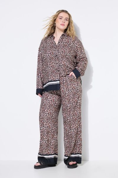 Veliki brojevi Hlače širokih nogavica s leopard uzorkom moda za punije