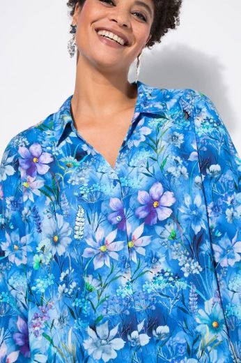 Plus size veliki brojevi Bluza dugi rukavi A-kroja, cvjetni print za punije