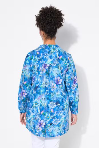 Plus size veliki brojevi Bluza dugi rukavi A-kroja, cvjetni print za punije