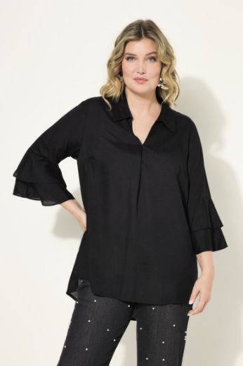 Plus size veliki brojevi Bluza 3/4 rukavi, A-kroja, saten za punije
