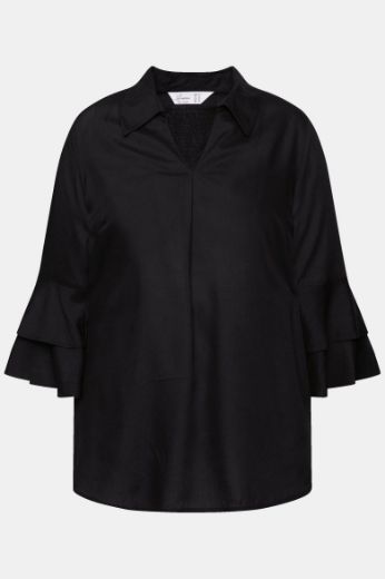 Plus size veliki brojevi Bluza 3/4 rukavi, A-kroja, saten za punije