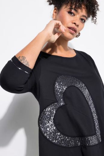 Plus size veliki brojevi Majica kratkih rukava, srce za punije