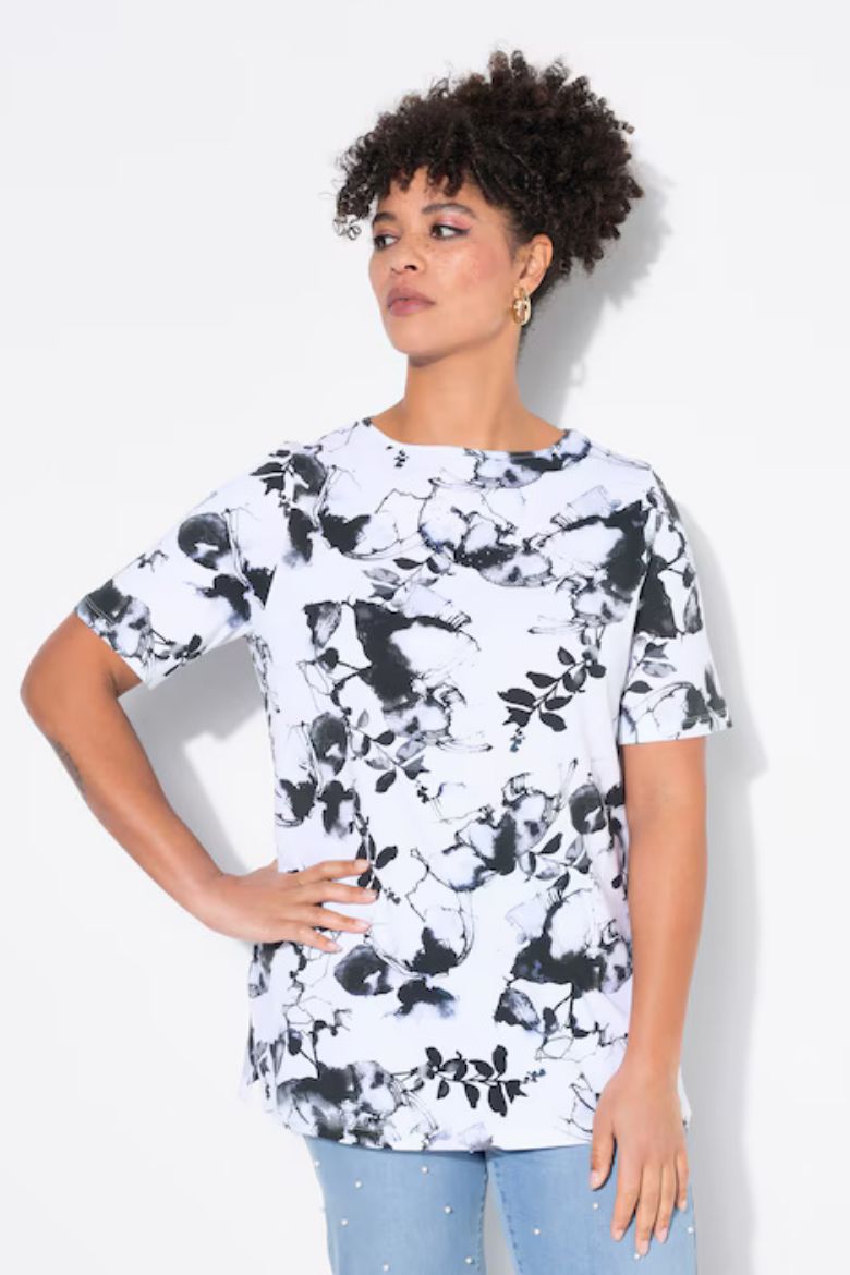 Plus size veliki brojevi Majica cvijetni print za punije
