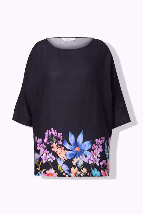 Plus size veliki brojevi Bluza cvijetni print na rubu za punije
