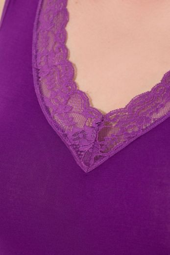 Plus size veliki brojevi Potkošulja s dodatkom ukrasne čipke za punije