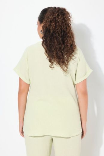 Plus size veliki brojevi Bluza kratkih rukava V izreza za punije