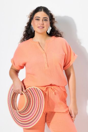 Plus size veliki brojevi Bluza kratkih rukava V izreza za punije