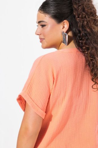 Plus size veliki brojevi Bluza kratkih rukava V izreza za punije