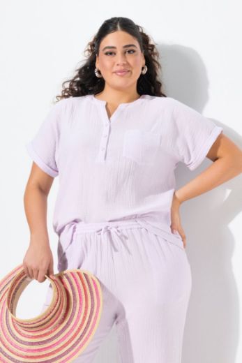 Plus size veliki brojevi Bluza kratkih rukava V izreza za punije