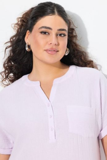 Plus size veliki brojevi Bluza kratkih rukava V izreza za punije