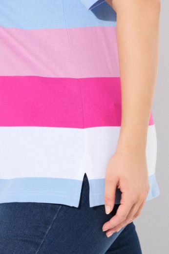 Plus size veliki brojevi Majica kratkih rukava motiv srca i pruga za punije