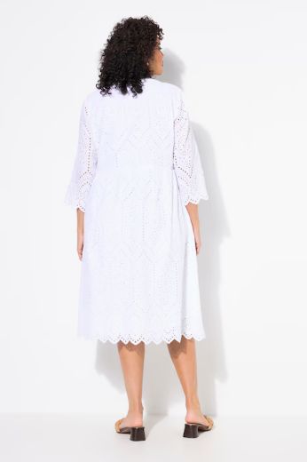 Plus size veliki brojevi Haljina midi A kroja 3/4 rukavi za punije