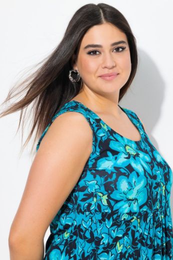 Plus size veliki brojevi Haljina midi bez rukava s džepovima za punije
