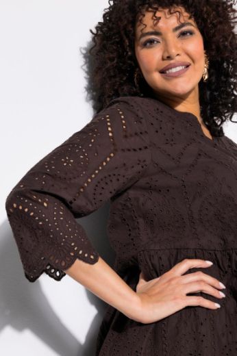 Plus size veliki brojevi Haljina midi A kroja 3/4 rukavi za punije