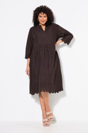 Plus size veliki brojevi Haljina midi A kroja 3/4 rukavi za punije