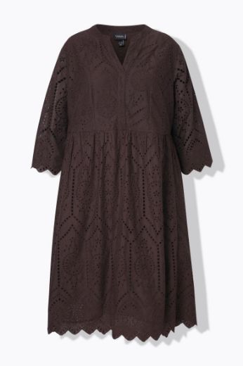 Plus size veliki brojevi Haljina midi A kroja 3/4 rukavi za punije