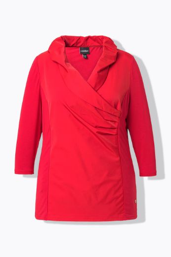 Plus size veliki brojevi Majica s povišenim ovratnikom 3/4 rukavi za punije