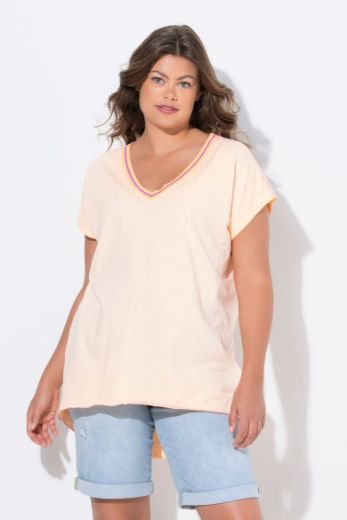 Plus size veliki brojevi Majica kratkih rukava V ovratnika za punije