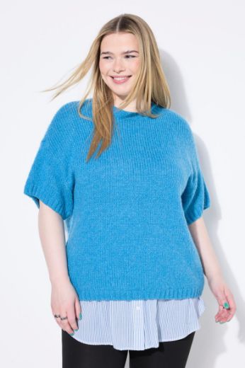Plus size veliki brojevi Pulover polu rukava okruglog ovratnika za punije