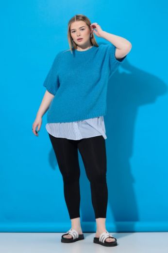 Plus size veliki brojevi Pulover polu rukava okruglog ovratnika za punije