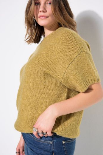 Plus size veliki brojevi Pulover polu rukava okruglog ovratnika za punije