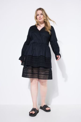 Plus size veliki brojevi Haljina midi dugih rukava A kroja za punije